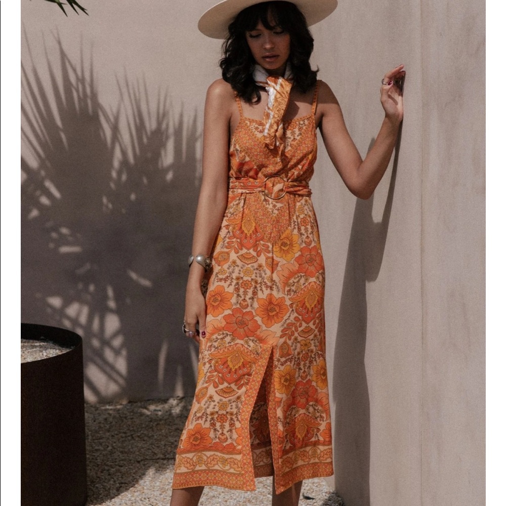 Nine Lives Bazaar Joni Midi Dress : “Nectar”